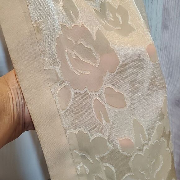 BFA VINTAGE Sz 14 Vintage Cream Burnout Floral Design Open Front Cardigan 524 - Picture 6 of 10